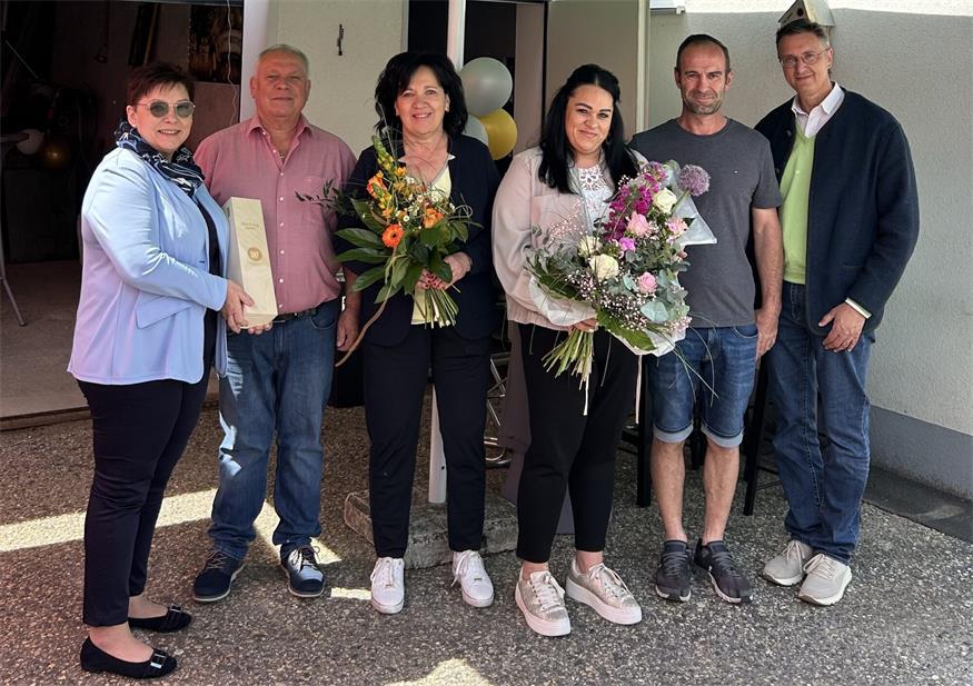 Herta Walits-Guttmann, Günther Hirschbeck, Christine Hirschbeck, Melanie Janisch-Hirschbeck mit Lebensgefährten Erwin Schadler und Thomas Novoszel feierten gemeinsam.