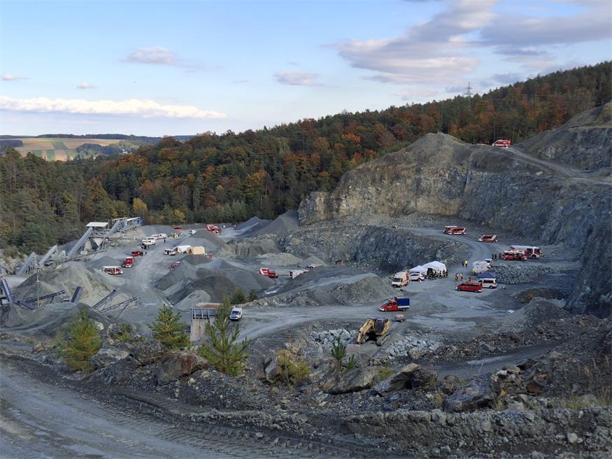 Im Oktober 2025 war einer der nun gesperrten Steinbrüche - jener bei Pilgersdorf - Schauplatz einer großangelegten Katastrophenschutzübung.