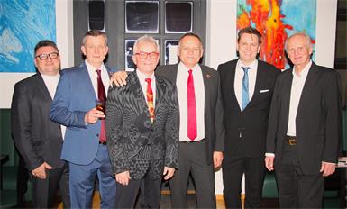 In der "Erbse": P. Erich Waclawski, Gerold Eder, Gerhard Weil, Gerhard Dreiszker, Rainer Windholz und Erwin Preiner.