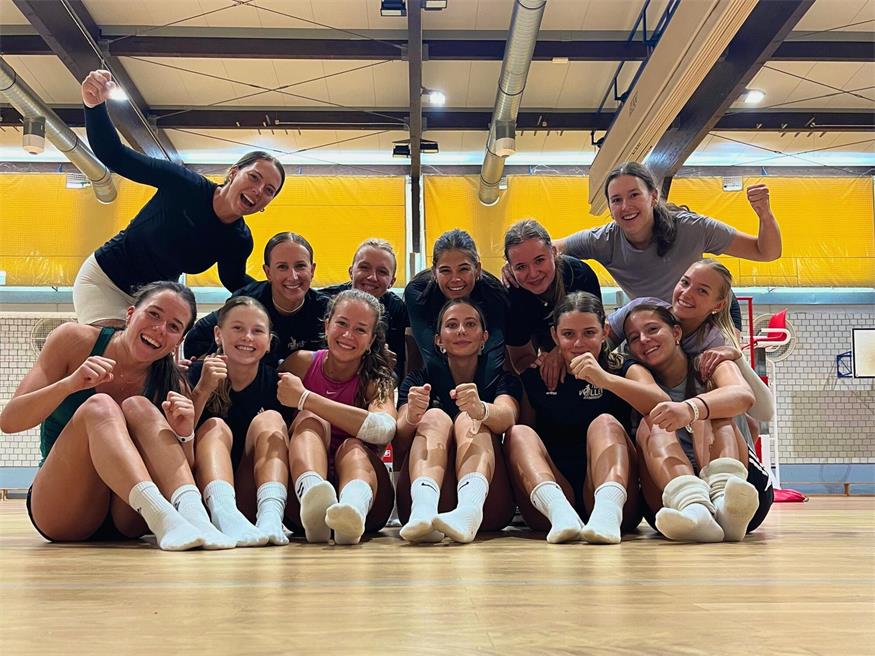 Intensive Einheiten in der Halle: Die Fidas-Mädls beim Trainingslager in Kroatien. 