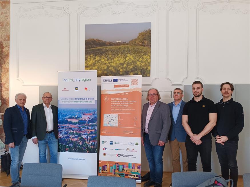 Johann Köck (Bgm. Prellenkirchen), Johannes Hornek (Bgm. Kittsee), Horst Pelzmann (Bgm. Berg), Jozef Wallner (No Gravity), Šimon Juřík (BID), Martin Šulek (BID)