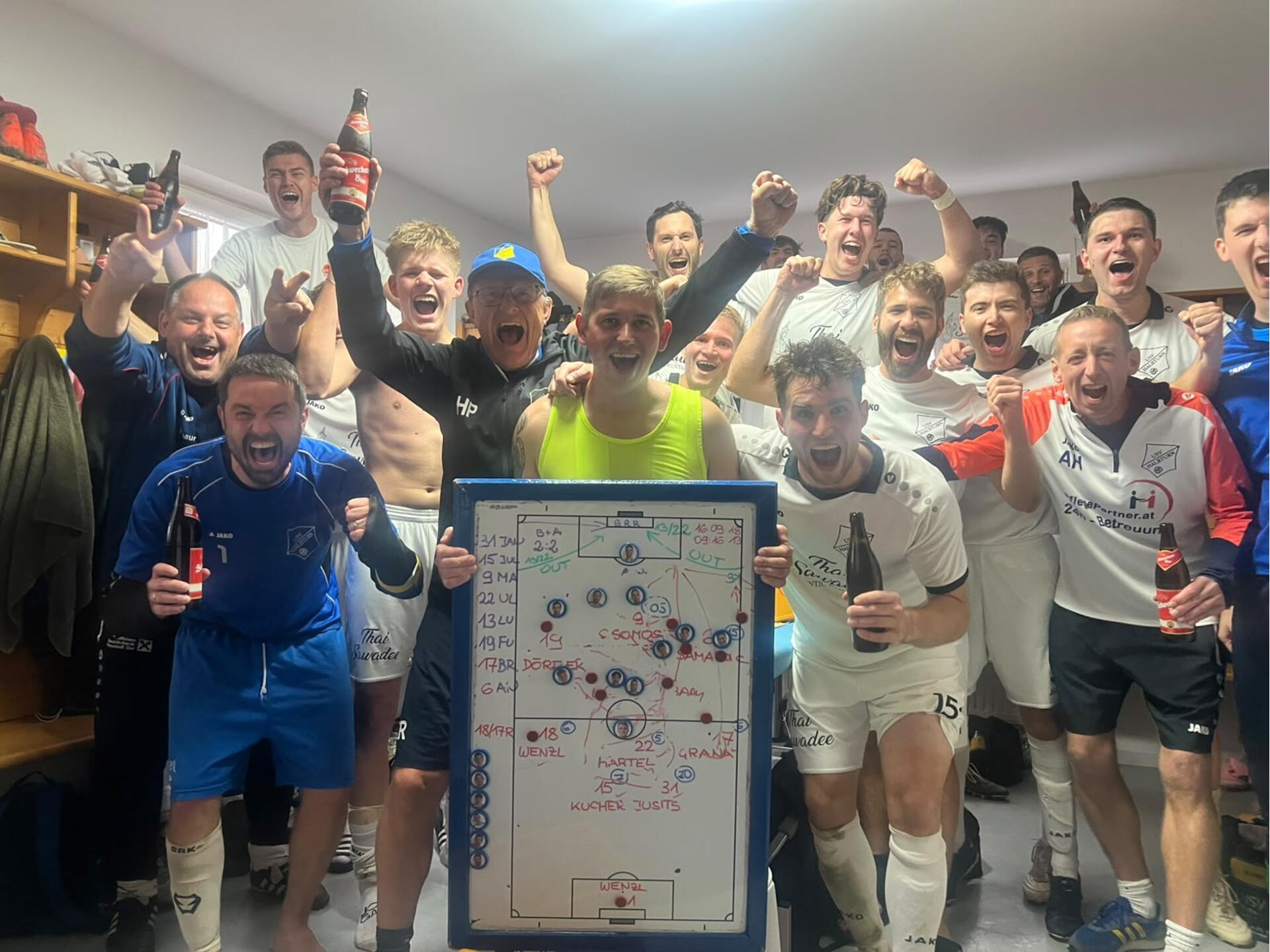 Jubel beim USV Halbturn nach dem 1:0 gegen St. Margarethen.