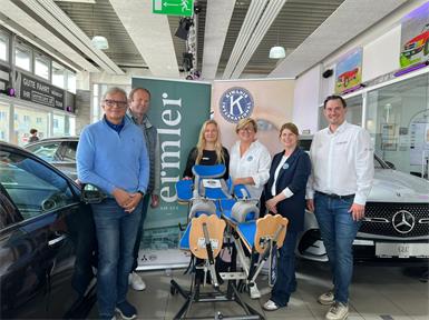 Kiwanis-Kooperation für einen guten Zweck: Roland Kraus, Robert Karolyi, Iryna Ermler, Birgit Peck, Melanie Kirschner und Erich Ermler