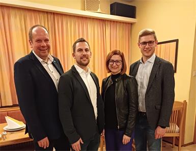 Landes-Spitzenkandidat Johannes Mezgolits, Bezirks-Spitzenkandidat Manfred Niemandsfreund, Kandidatin und ÖAAB-Bezirksobmannstellvertreterin Daniela Freiberger und ÖAAB-Bezirksobmann Patrik Fazekas. 