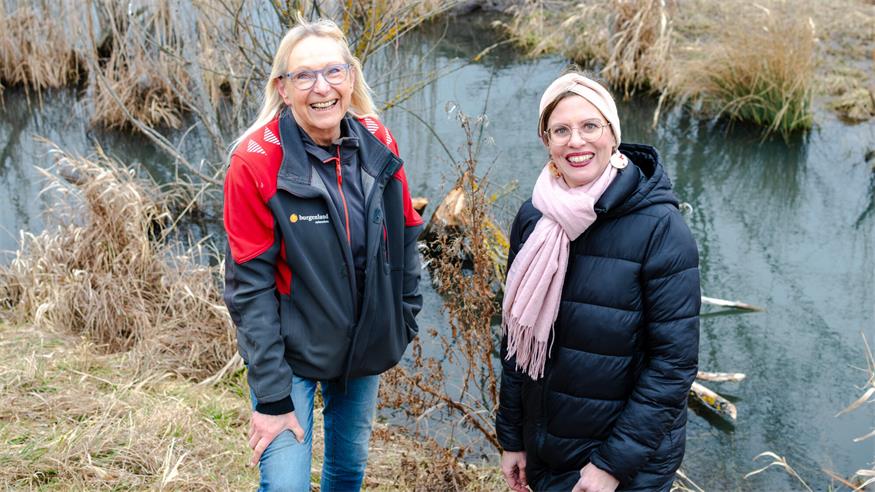 Landeshauptmann-Stellvertreterin Anja Haider-Wallner mit Silvia Strauch vom Naturschutzbund. 
