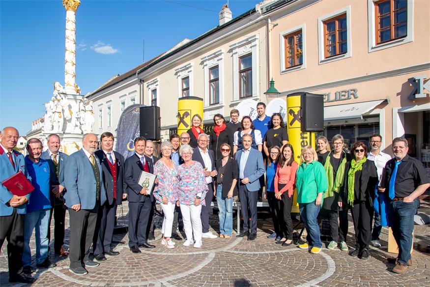 Landesrat Dr. Leonhard Schneemann, Chorverband-Burgenland-Präsident Gerhard Bauer und Eisenstadts Bürgermeister LAbg. Mag. Thomas Steiner bei der dritten „Langen Nacht der Chöre“. 