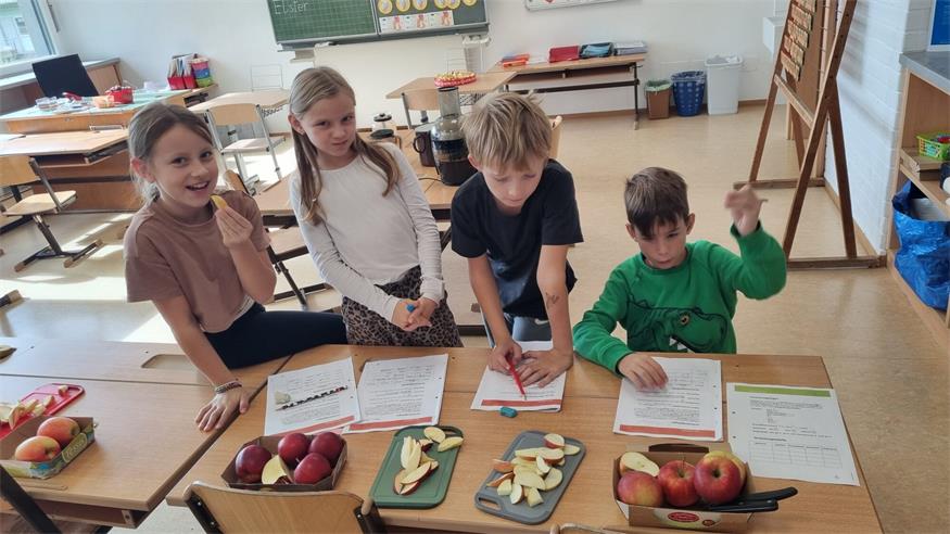 Ein Schultag im Zeichen des Apfels an der Volksschule Pilgersdorf