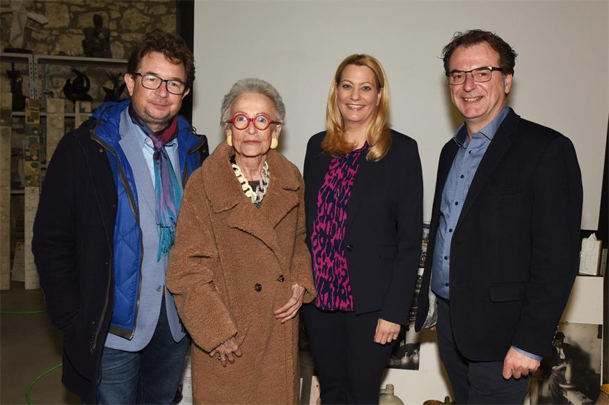 Mag. Zeno Stanek, Dr.in Waltraud Bertoni, Leiterin Freilichtmuseum Wander Bertoni, Landesrätin Mag.a (FH) Daniela Winkler und Gert Polster, Leiter Landesmuseum Burgenland, bei der Eröffnung des Museumstages im Freilichtmuseum, Wander Bertoni in Winden 