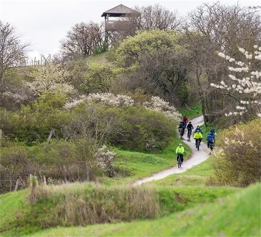 Natur. Auf einer Strecke von 47 Kilometern kommen die Radfahrer in den Genuss der Natur.
