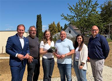 Naturpark Obmann Fabio Halb, Naturparkmanagement Thomas Böhm, LH-Stv. Anja Haider-Wallner, Bgm. Helmut Sampt, Kristina Roposa u. Manfred Auner vom Vamos Standort Windisch-Minihof