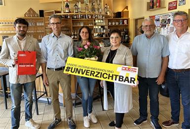 Oliver Fenz, Andreas Sagmeister, Annamaria Fenz, Herta Walits-Guttmann, Robert Fenz und Roman Eder v.l.