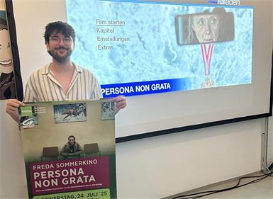Organisation. Nikolas Brunäcker freute sich über die gelungene Zusammenarbeit mit dem FREDA Sommerkino und dem Weingut Braunstein. 