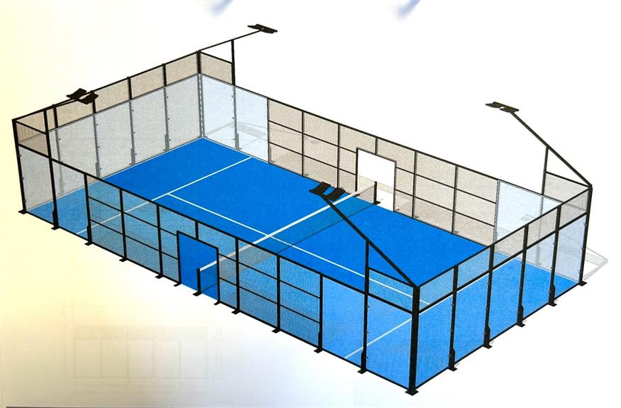 Padel-Tennis liegt voll im Trend und soll künftig auch in Mörbisch gespielt werden. Hier eine Visualisierung des geplanten Padel-Courts.