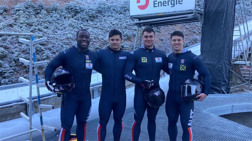 Pilot Jakob Mandlbauer, Adam Wiener, Dominik Hanschitz und Daiyehan Nichols-Bardi (v.r.) sind gut gerüstet.