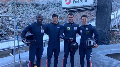 Pilot Jakob Mandlbauer, Adam Wiener, Dominik Hanschitz und Daiyehan Nichols-Bardi (v.r.) sind gut gerüstet.