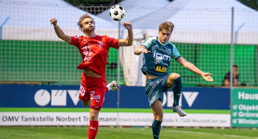 Punkteteilung! Max Wendelin (l.) und die Neudorf/Parndorf Juniors remisierten in Neusiedl (r. Paul Strommer) mit 2:2.
