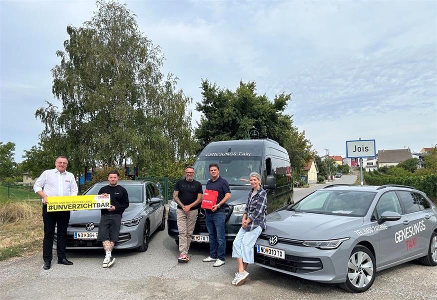 Regionalstellenleiter Harald Pokorny (Wirtschaftskammer Regionalstelle Neusiedl am See), Lukas Höffken, Michael Höffken, Regionalstellenobmann Christoph Pöck und Caroline Höffken