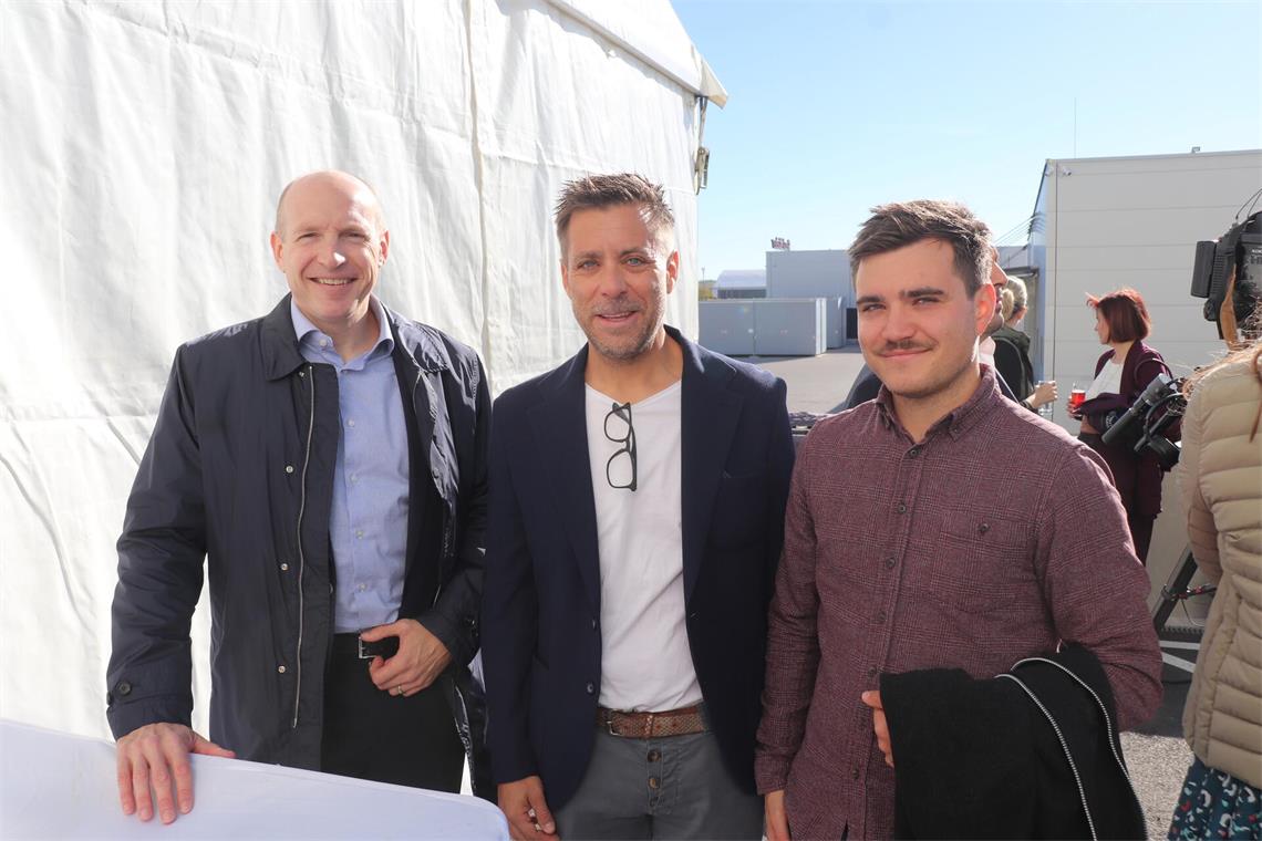 Roland Kovar von der Firma Ara, Max Hirschhofer und Manfred Hirschhofer, Geschäf...