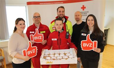 Rotes Kreuz: Karin Karner, Dr. István Nagy, Maximilian Pilz (vorne), Johannes Gruber, Torsten Ugrinovich und Sarah Wagner.