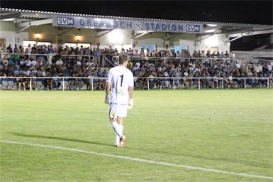 Rust-Tormann Roman Scheit beim Heimspiel in St. Margarethen, das der Aufsteiger gegen Leithaprodersdorf mit 1:3 verlor