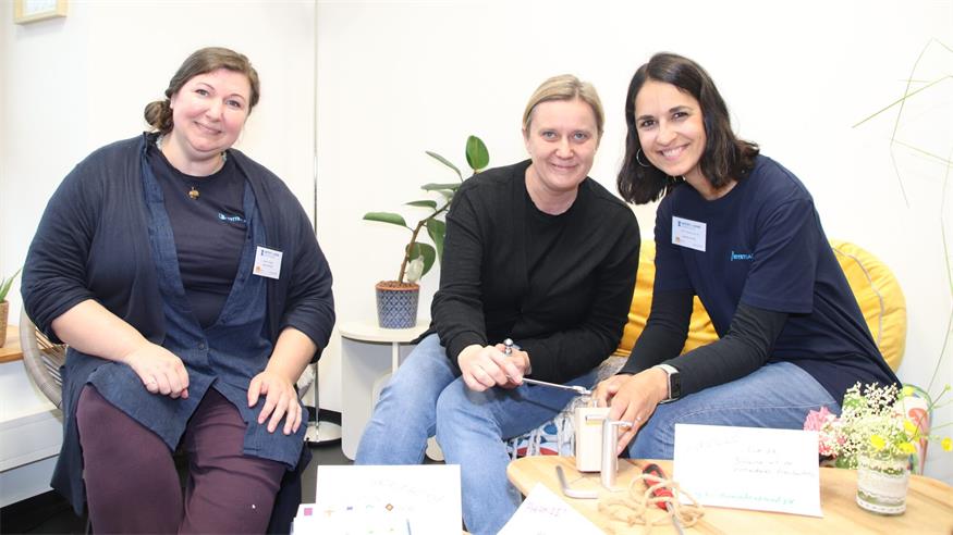 Sandra Schlager, Sabeine Pronai und Stefanie Leeb beim Tag der offenen Tür.