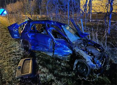 So sah das Auto des Alko-Lenkers nach dem Unfall aus.