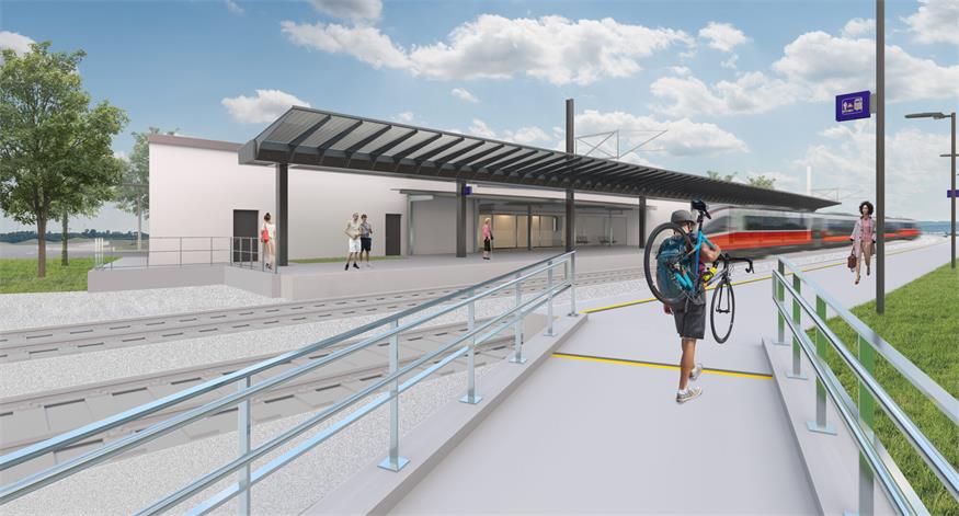 So soll der modernisierte Bahnhof in Kittsee künftig aussehen.