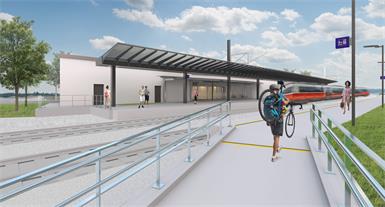 So soll der modernisierte Bahnhof in Kittsee künftig aussehen.
