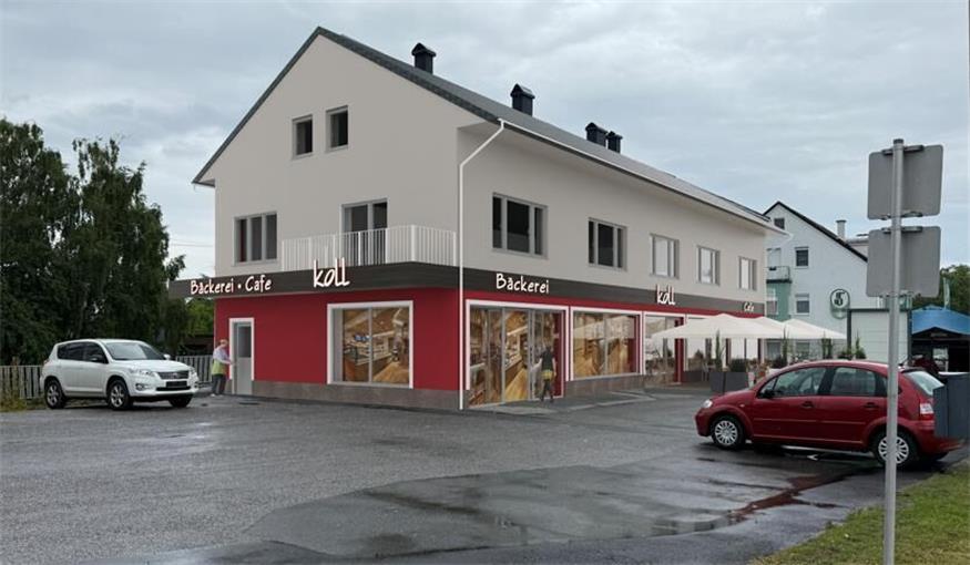 So wird die neue Filiale der Bäckerei Koll samt Cafe aussehen.