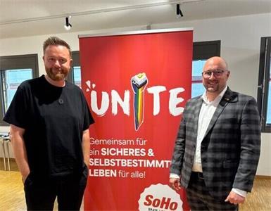 SoHo-Bundesvorsitzender NR Mario Lindner zusammen mit seinem Stellvertreter, dem burgenländischen Landesvorsitzenden Andreas Tschida.