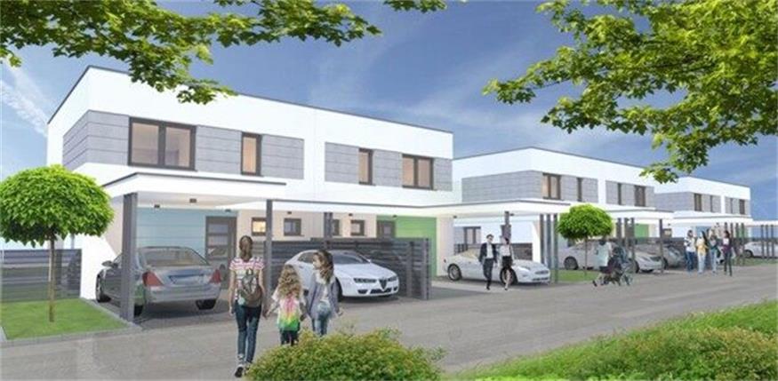 Spatenstich für 24 Wohneinheiten in 12 Doppelhäusern.