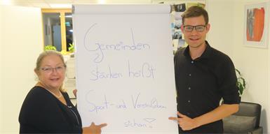 Sportunion Präsidentin Karin Ofner mit Sascha Krikler von der Initiative „Rettet die Vereinsfeste“