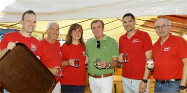 Stadtrat Marc Seper, Vizebürgermeister Michael Leitgeb, Gemeinderätin Katja Massing, Landtagsabgeordneter Christian Drobits, Stadtrat Landtagsabgeordneter Christian Dax und  Ewald Hasler ließen sich den Frühschoppen nicht entgehen.