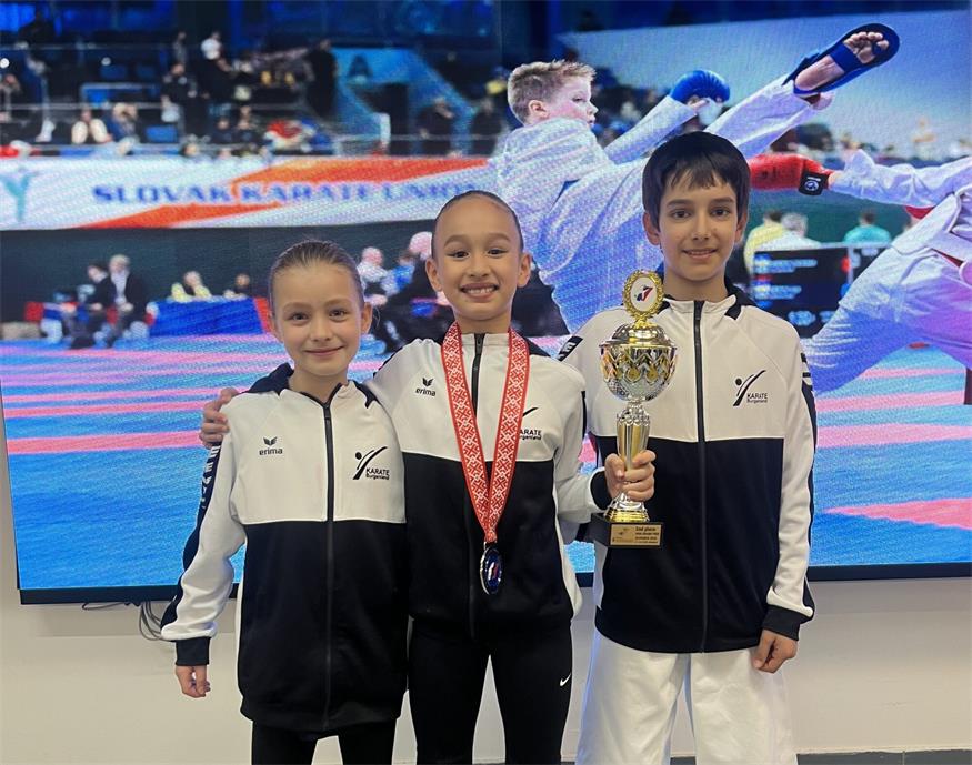 Starkes Trio. Mila Winter, Silbermedaillengewinnerin Tiara Steindl und Kerezstely Deodat Varga vom PSV Eisenstadt.