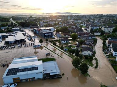 Teile des Stadtgebiets wurden überschwemmt.