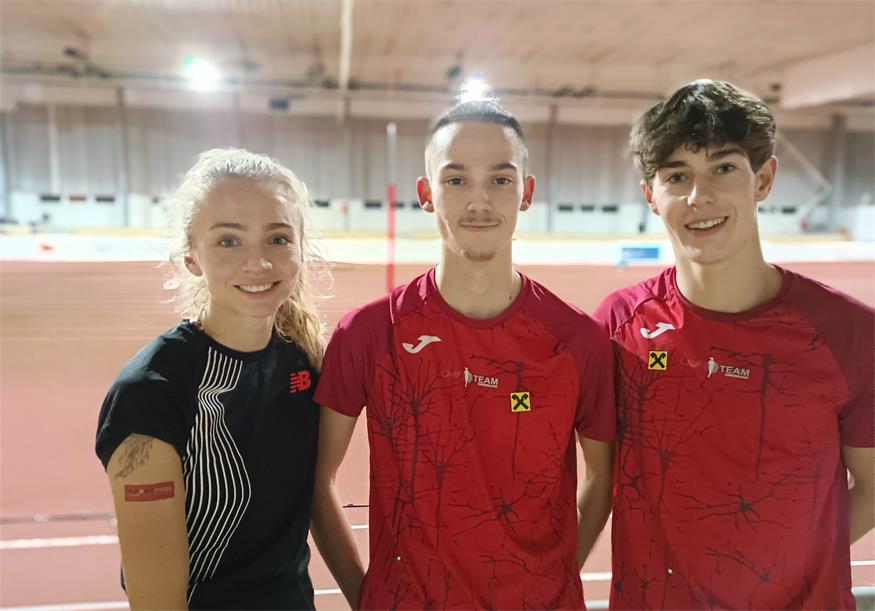 Top. Caroline Bredlinger, Jonas Gornik, Markus Locsmandy (v.l.) waren beim World Athletics Indoor Tour–Challenger in Bratislava erfolgreich im Einsatz.