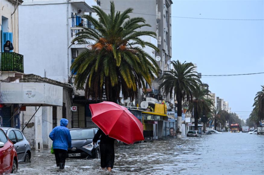 Überschwemmungen nahe der tunesischen Hauptstadt Tunis