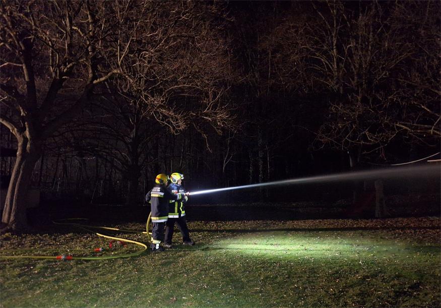 Unter realistischen Bedingungen übte die FF Baumgarten für den Einsatzfall.