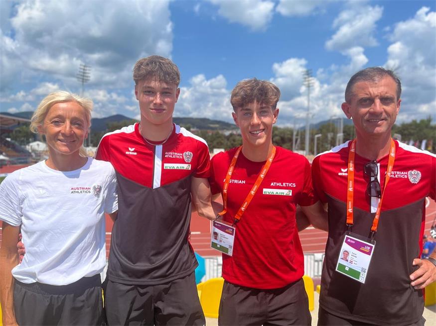 Uschi Bredlinger, Max Baxa, Markus Locsmandy und Peter Böhm bei der U18-EM - nur eines der Highlights des Laufteam Burgenland Eisenstadt im Jahr 2024