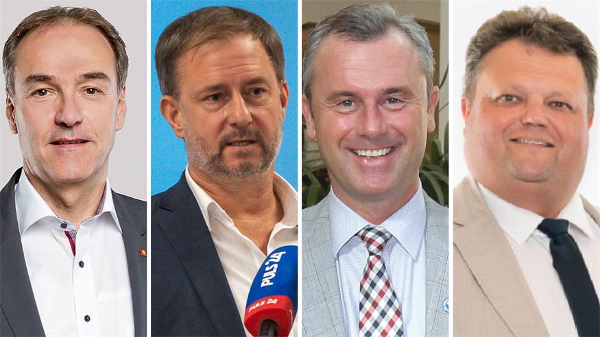 Verschärfte Töne (v.l.n.r.): Leonhard Schneemann, Roland Fürst, Norbert Hofer und Bernd Strobl.