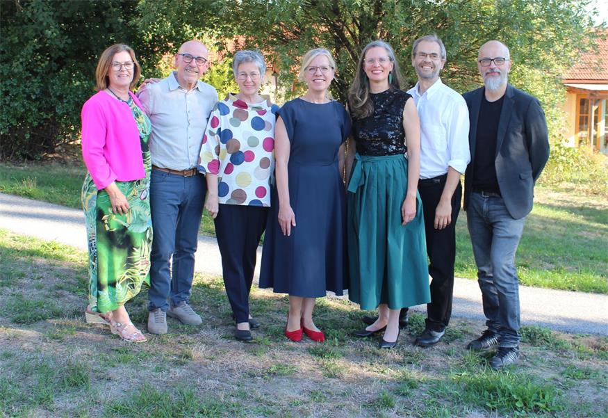 Vertreterinnen und Vertreter der Grünen beim 40 Jahr-Jubiläum: Klubobfrau Margit Paul-Kientzl, Joško Vlasich, Regina Petrik, Bundessprecherin Leonore Gewessler, Landessprecherin Anja Haider-Wallner, Wolfgang Spitzmüller und Michel Reimon.