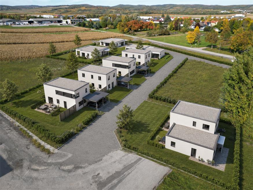 Visualisierung. Die Firma baderbau errichtet demnächst neun Wohneinheiten in ruhiger Lage in Horitschon.