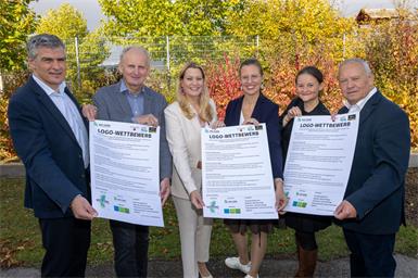 Vlnr: Werner Zwickl (SQM Bildungsdirektion Burgenland), Bgm. Erwin Preiner (Obmann Welterbe Neusiedler See), Landesrätin Daniela Winkler, Landeshauptmann-Stellvertreterin Anja Haider-Wallner, Lina Karner (Geschäftsführung Verein Welterbe Neusiedler See), Rudolf Strommer (Obmann Stv. Verein Welterbe Neusiedler See)