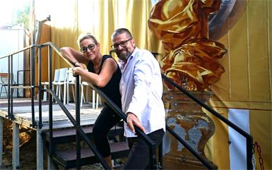 Vor dem Auftritt. Monica Weinzettl und Gerald Rudle gastierten im Lustspielhaus der Sonnentherme Lutzmannsburg.