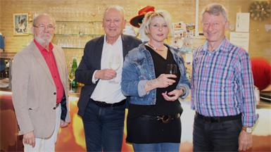 Vorsitzende unter sich: Leopold Bogner (Bezirksobmann der Pensionisten), Stefan Jindra (Obmann der Rohrbacher Pensionisten), Edith Herowitsch (Obfrau der Loiperbacher Aubochteifln) und Herbert Tschürtz (Obmann der Loipersbacher Pensionisten).