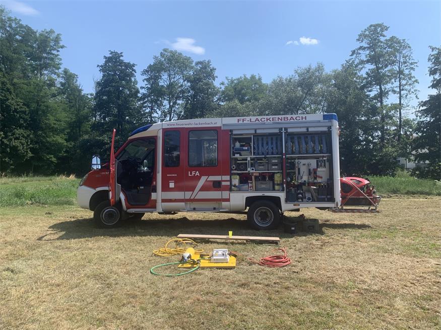 Kinder erlebten die Feuerwehrjugend Lackenbach in Action
