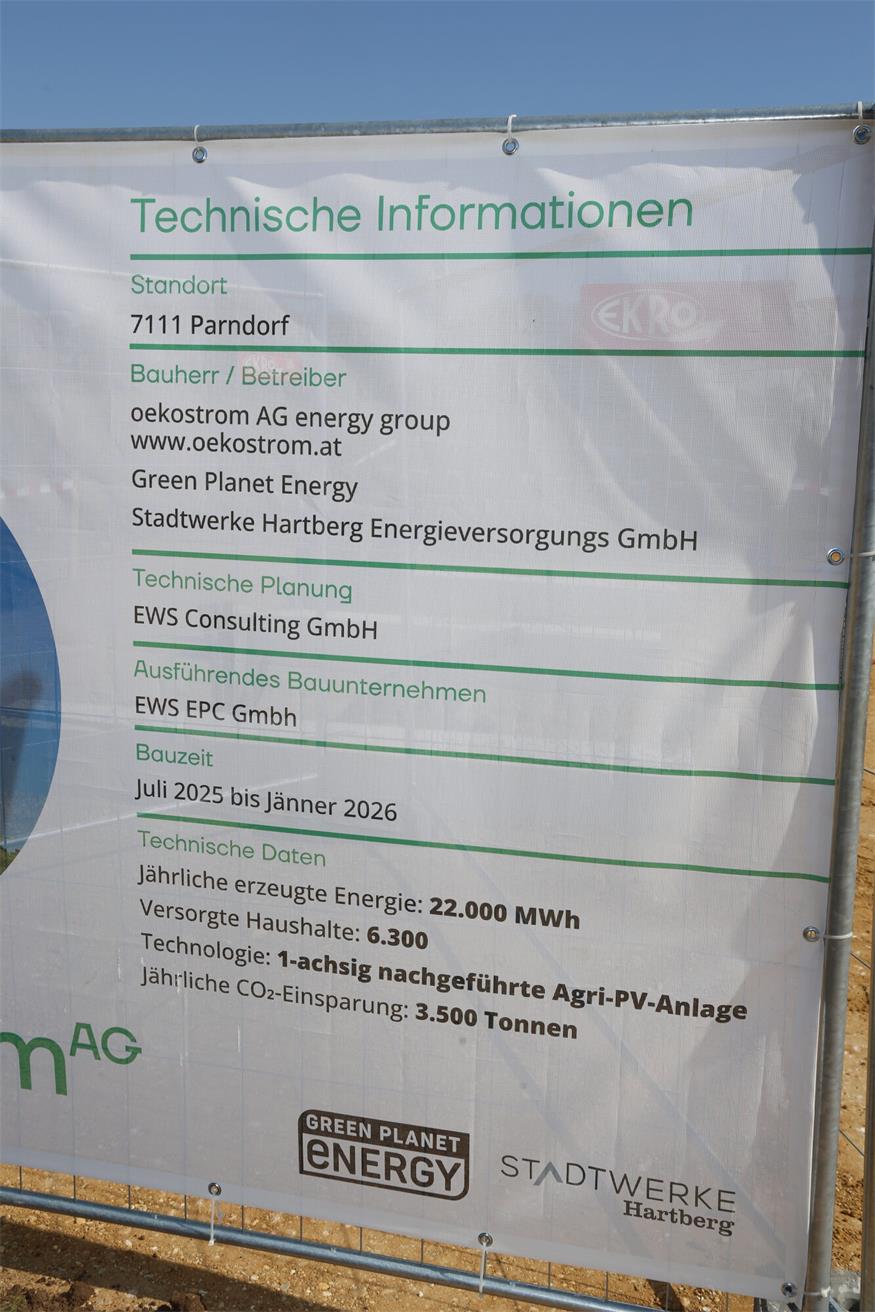 Agri-PV-Kraftwerk in Parndorf nutzt Sonne, Wind und Landwirtschaft