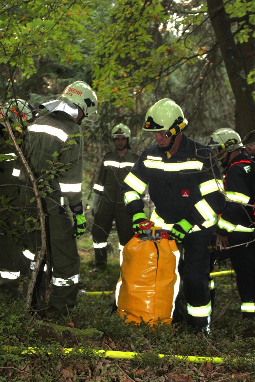 Waldbrand in Deutsch Gerisdorf: 120 FF-Leute im Übungseinsatz