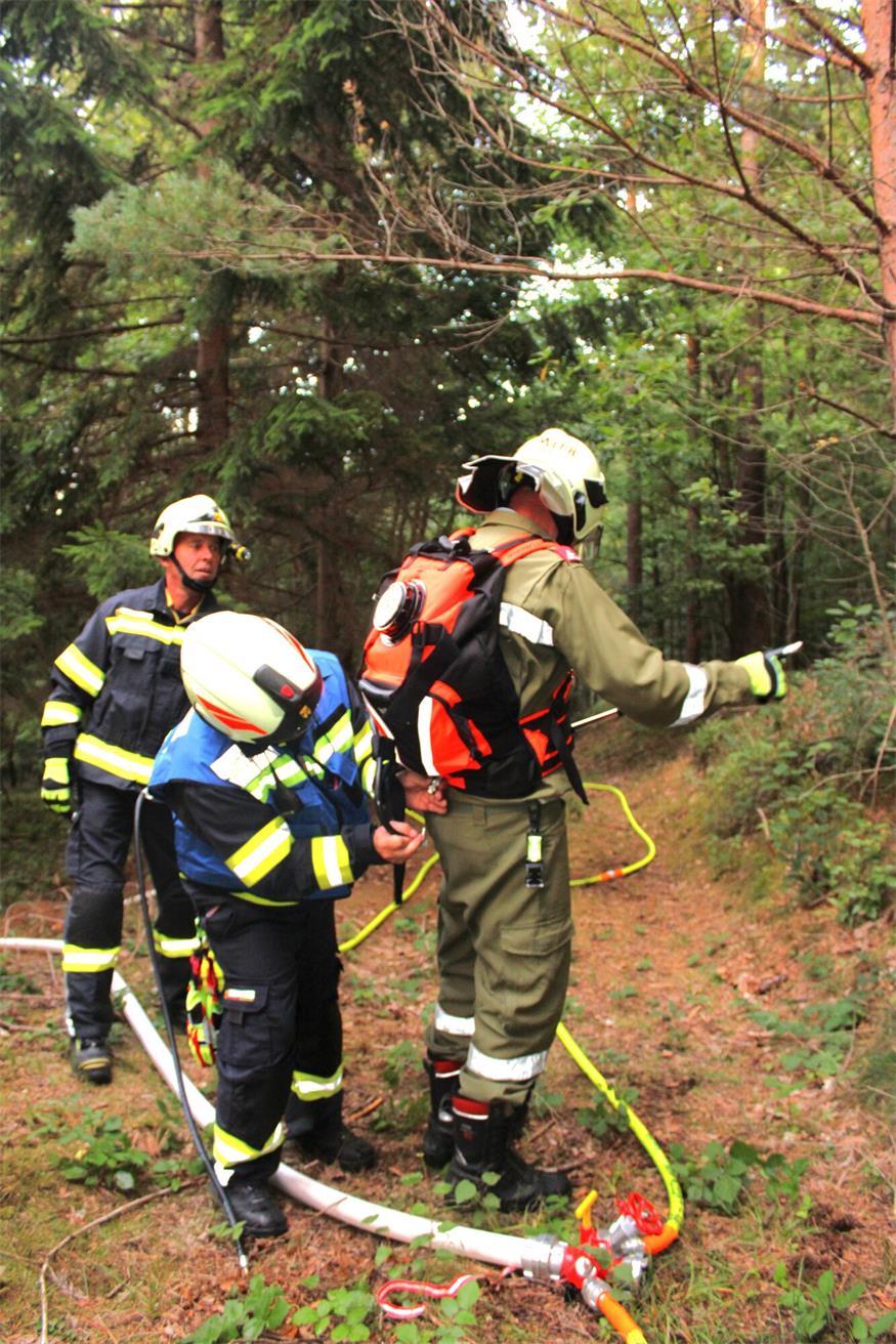 Waldbrand in Deutsch Gerisdorf: 120 FF-Leute im Übungseinsatz