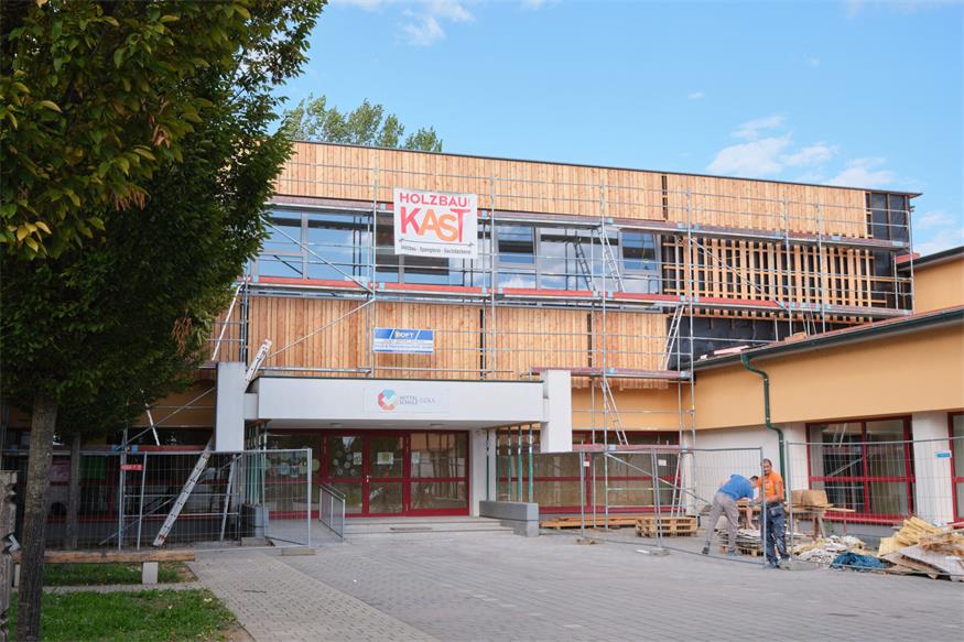 Gols: Zubau der Mittelschule Gols schreitet voran